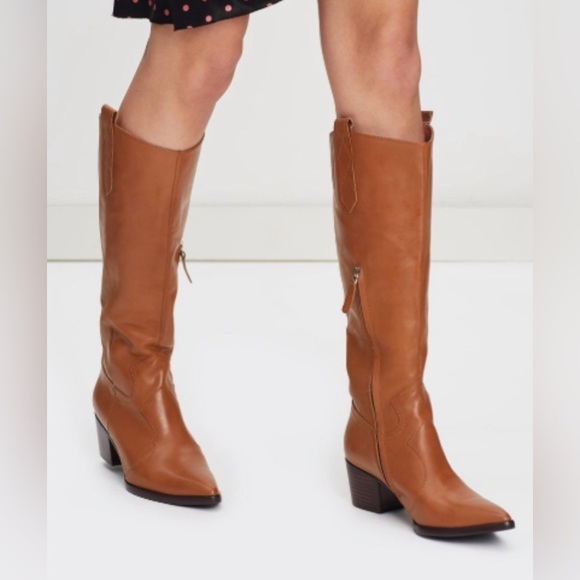 Alias Mae Shoes - Revolve ALIAS MAE Stevie Boot in Tan Knee High Leather Western Size 37 Eu 6 US